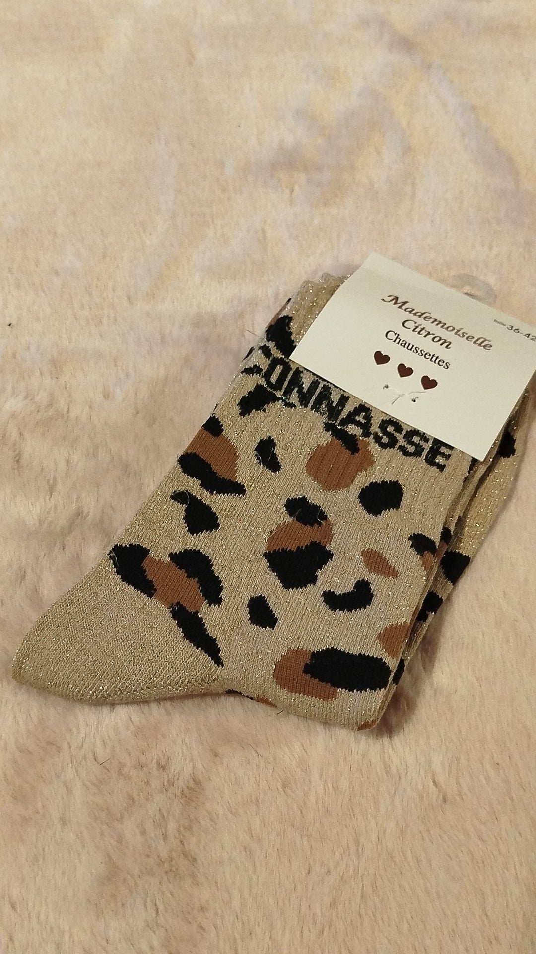 Chaussette " Connasse " léopard