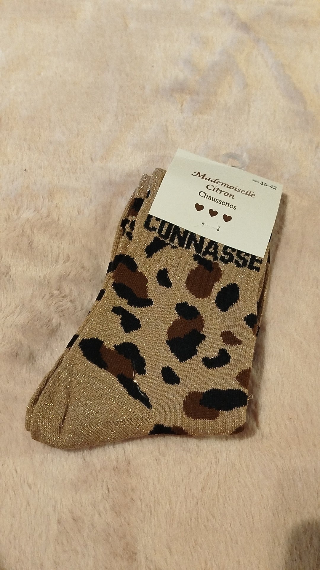 Chaussette " connasse " léopard