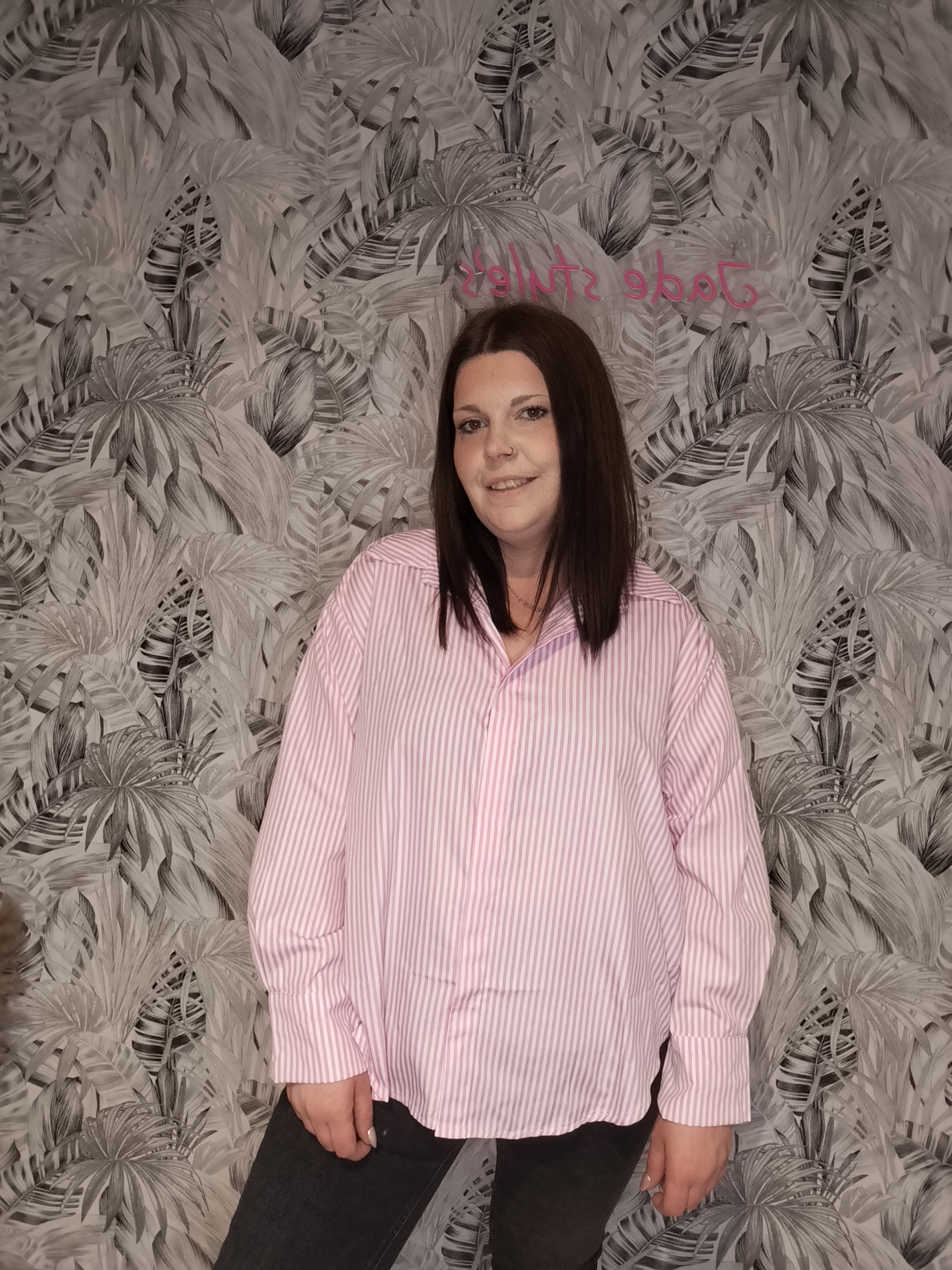 Chemise rayée rose