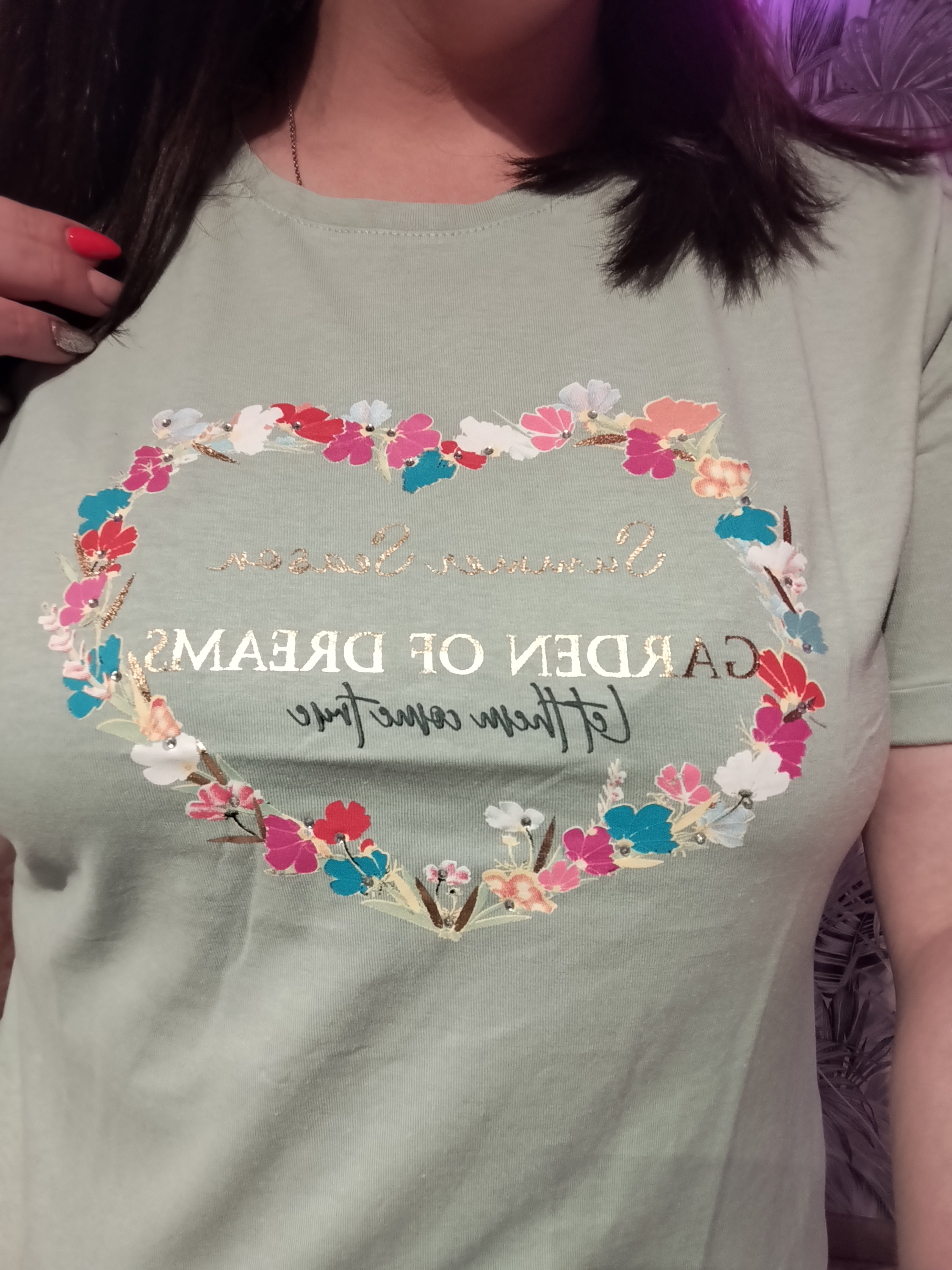 T shirt imprimé " vert pastel "