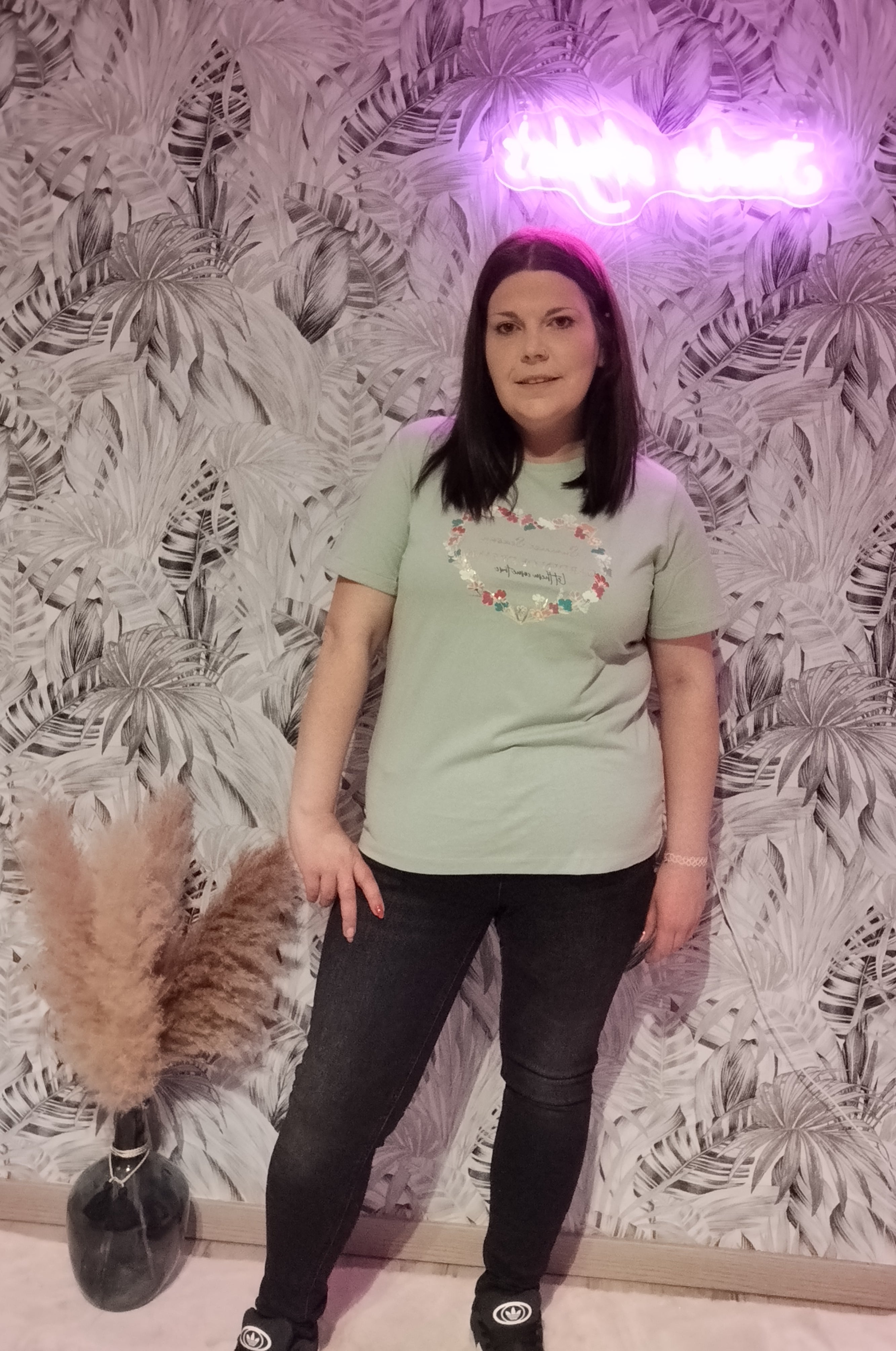 T shirt imprimé " vert pastel "