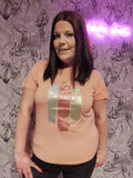 T-shirt rose imprimé