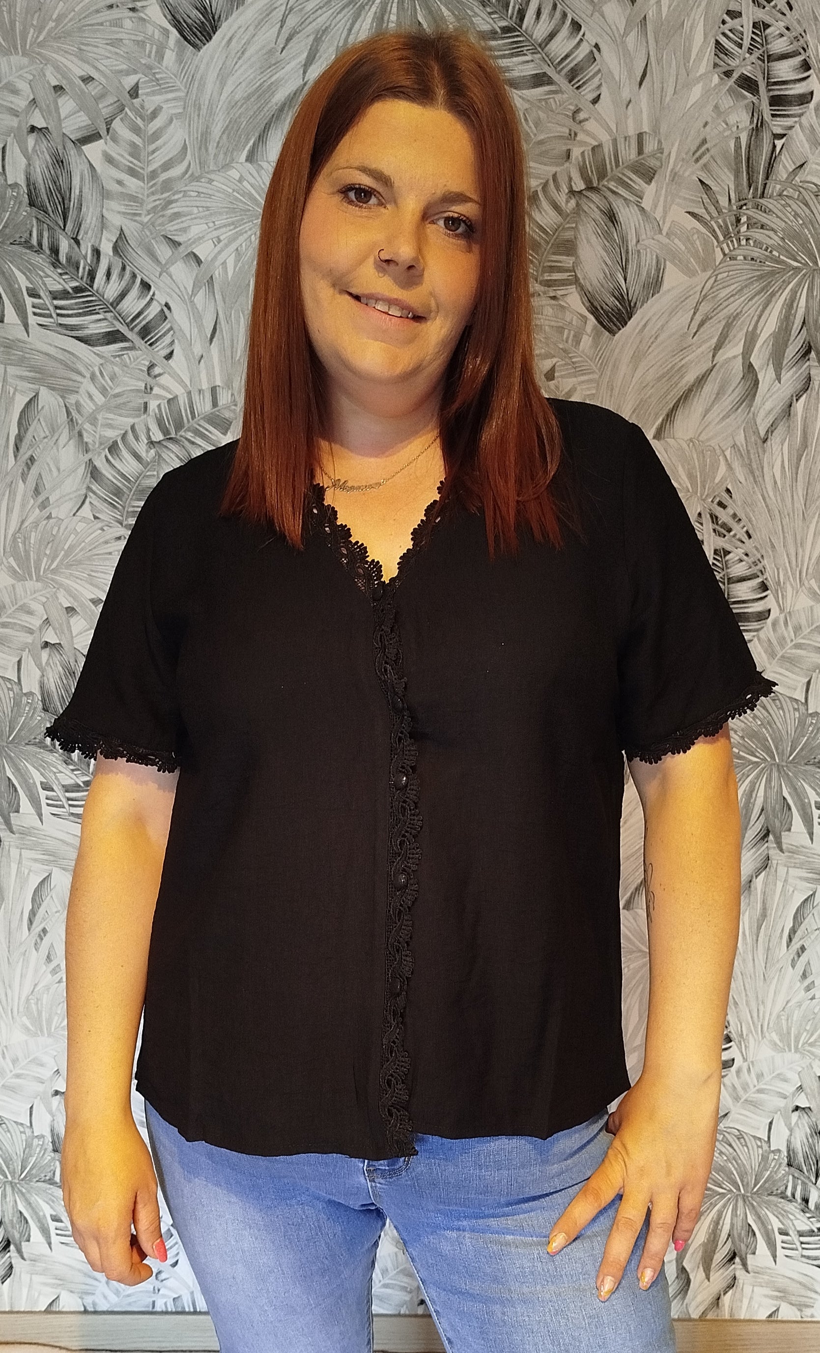Blouse col dentelle