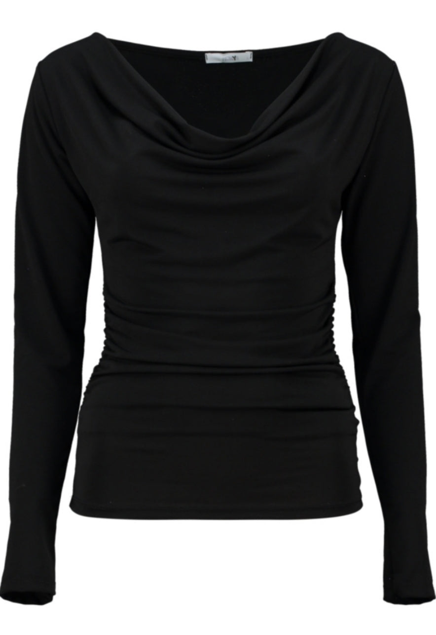 Blouse decolleter drapé