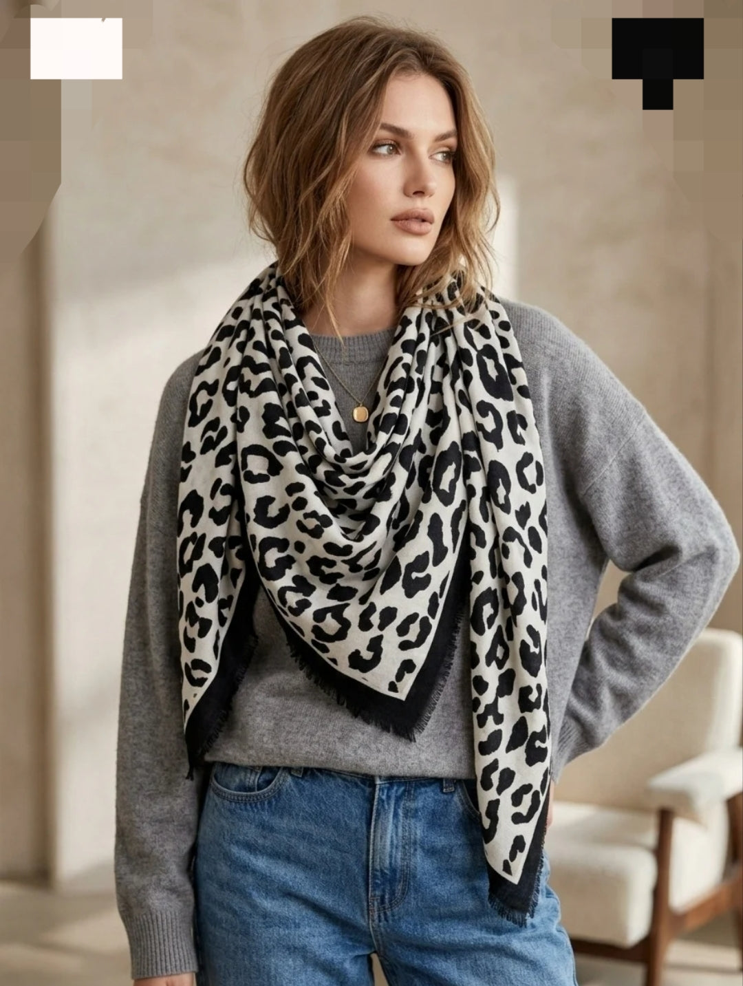 Foulard leopard doux